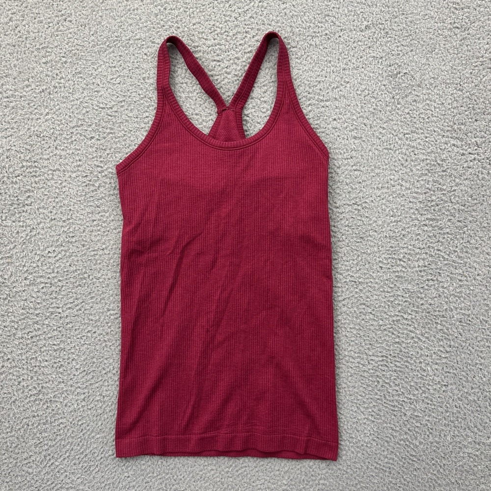 Lululemon Ebb To Street Tank Top Heathered Bumble Berry Pink Athletic Women's 6